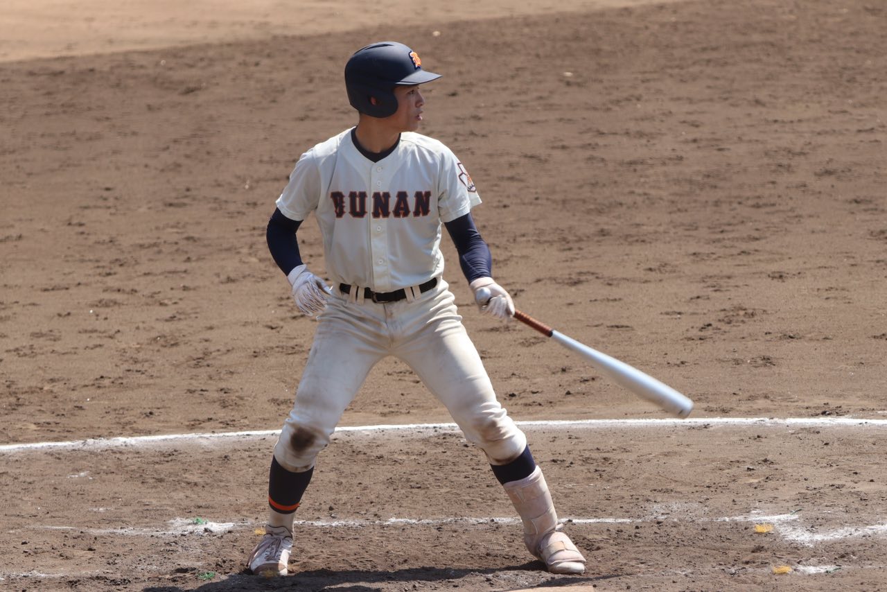 バッターボックスに立つ田熊さん